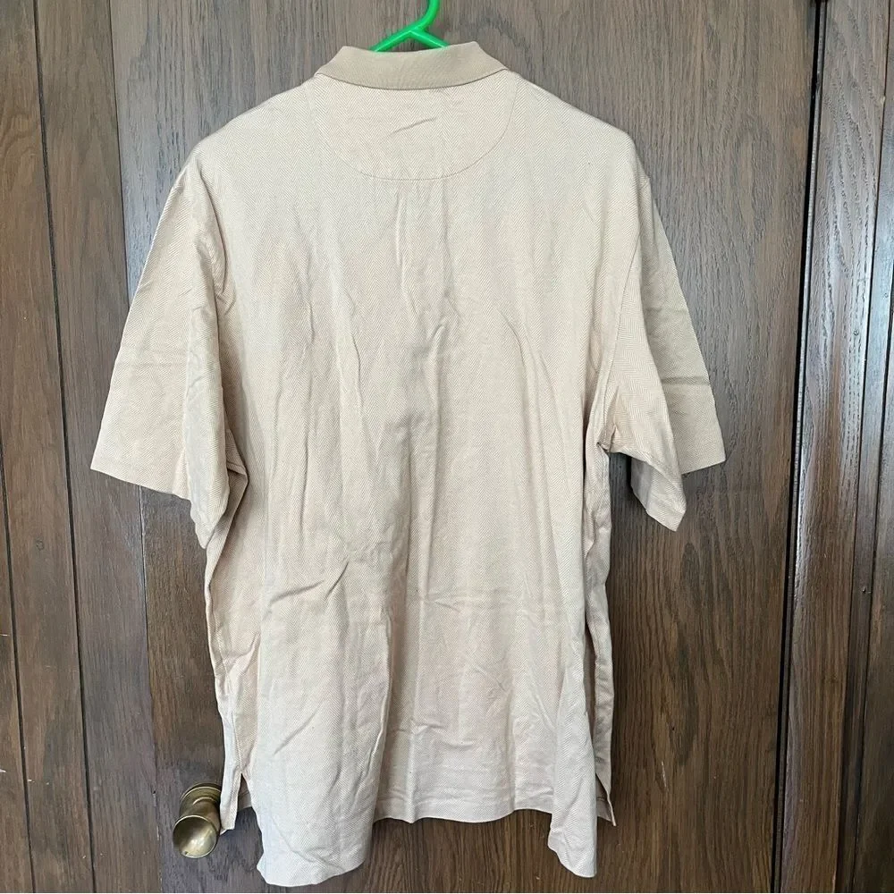 Ralph Lauren Polo Golf Shirt Tan Short Sleeve Polo Golf Embroidered
